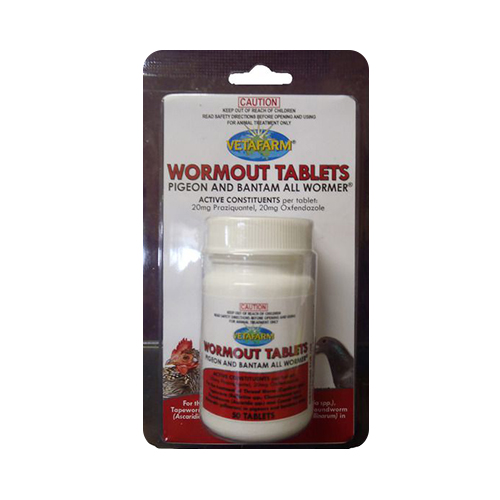 VetaFarm Wormout Tablets for Pigeons and Bantams 50 Tablets