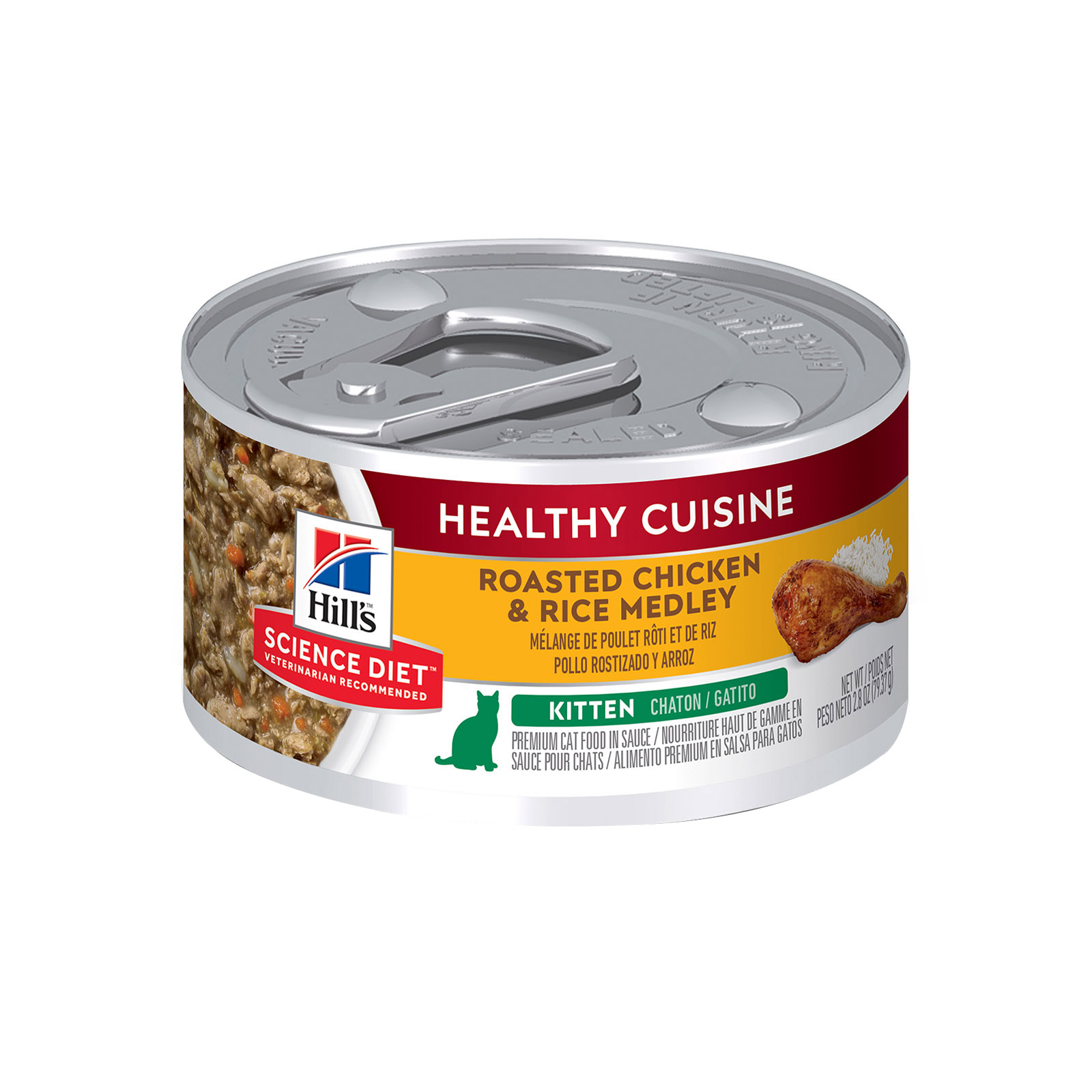 Hill's Science Diet Kitten Healthy Cuisine Chicken & Rice Medley Canned Cat Food for Food