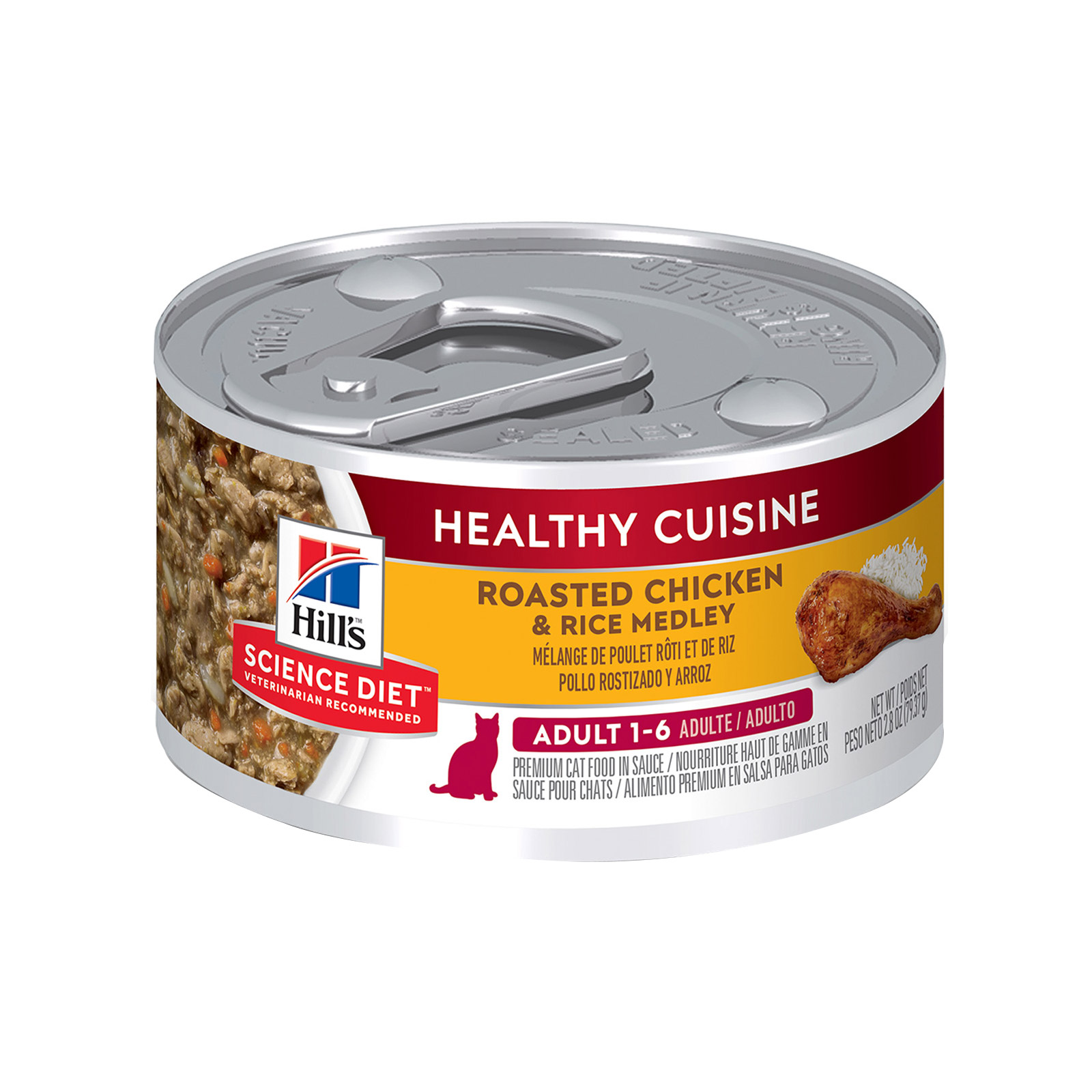 Hill’s Science Diet Adult Healthy Cuisine Roasted Chicken & Rice Medley Canned Cat Food 79 gm