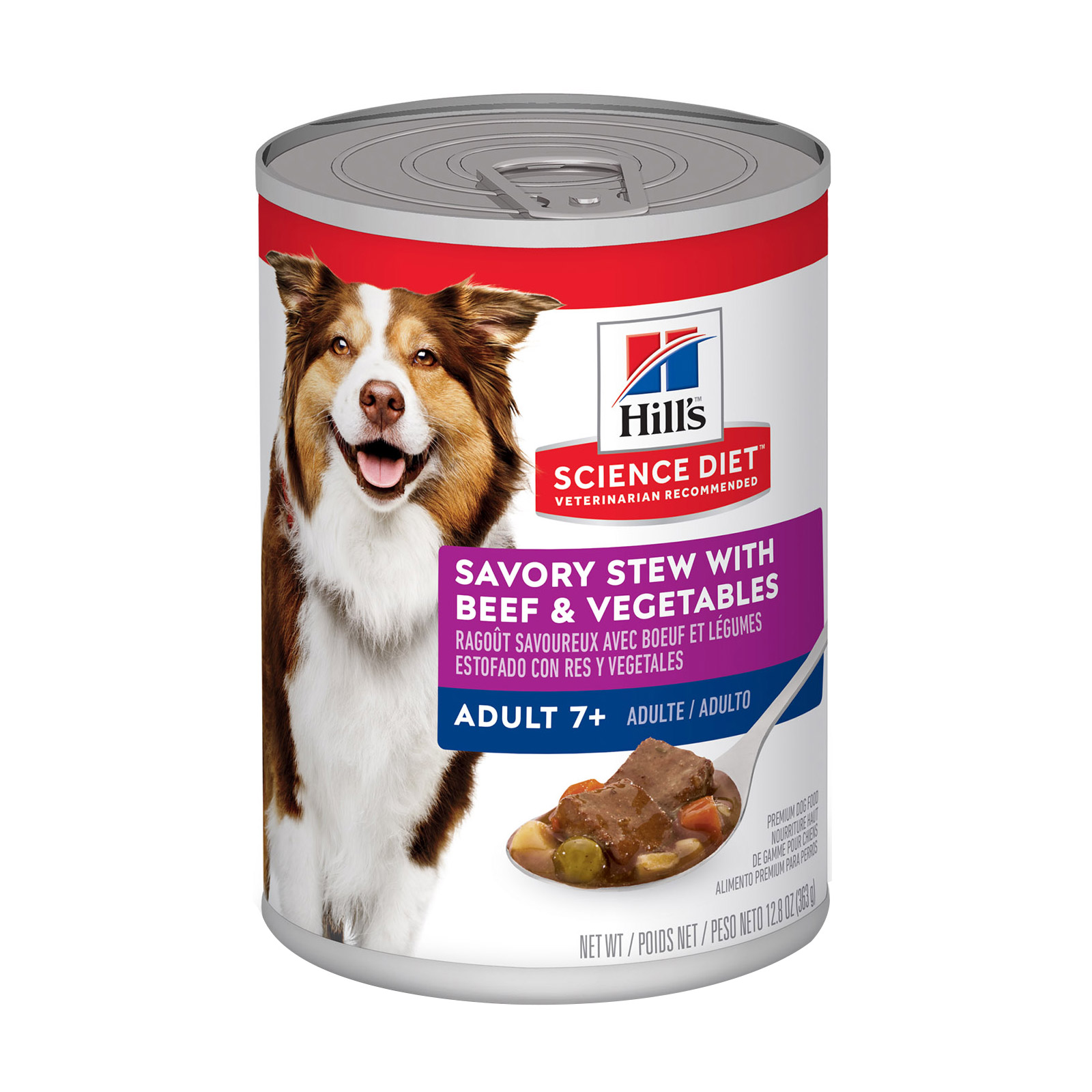 Hill's Science Diet Adult 7+ Savory Stew Beef & Vegetable Canned Dog Food 363 Gm