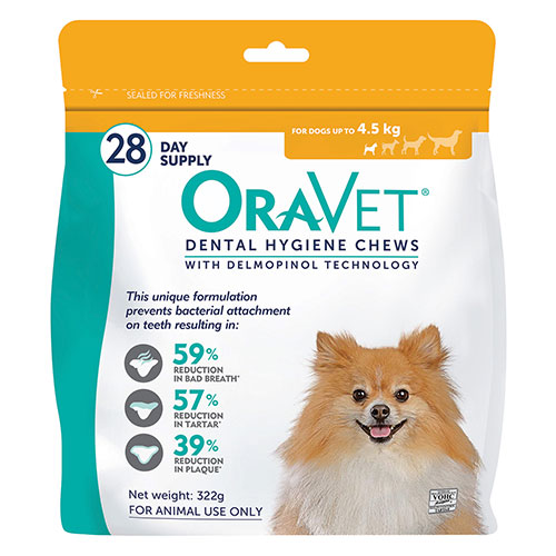 Oravet Dental Chews for X-Small Dogs (28 Pieces) Orange
