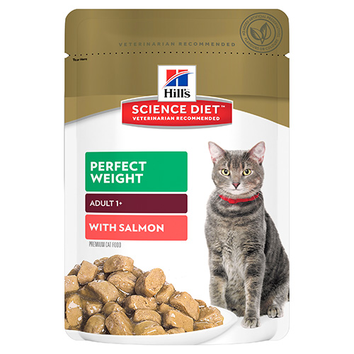 Hill's Science Diet Adult Perfect Weight Salmon Pouches Wet Cat Food  85gmX12