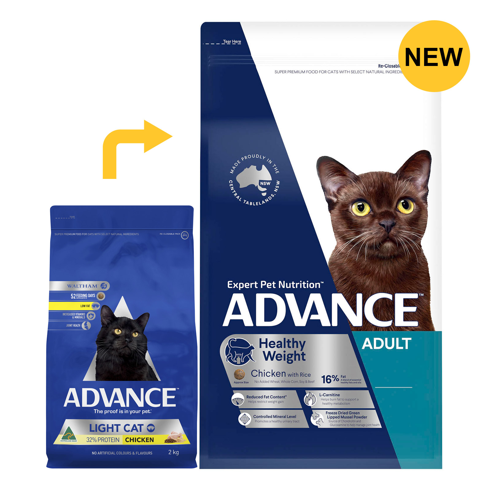 Advance Adult Cat Light with Chicken Dry for Food
