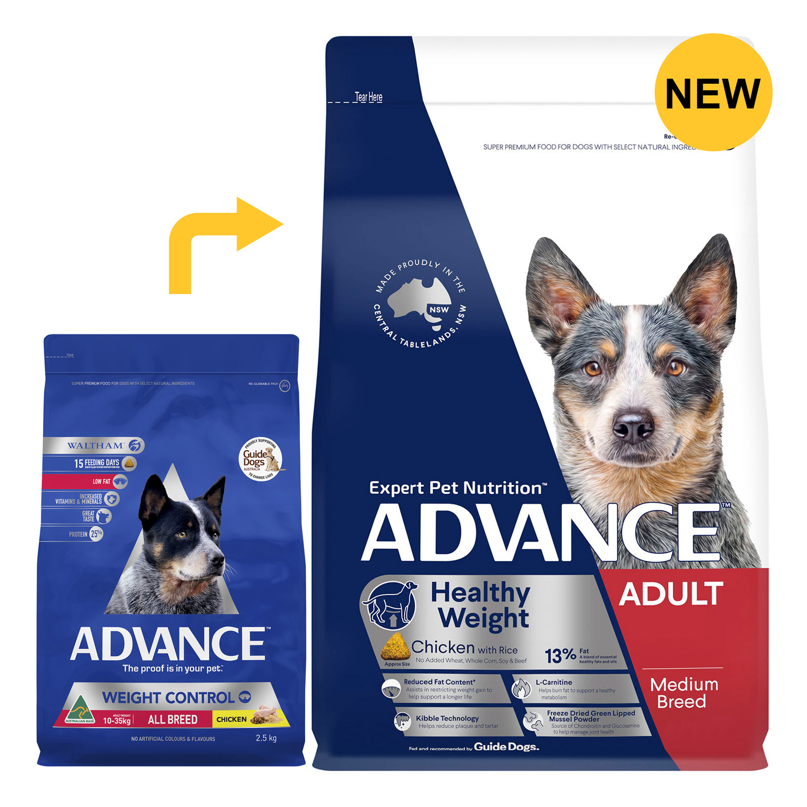 Advance Dog Food Adult Weight Control with Chicken for Food