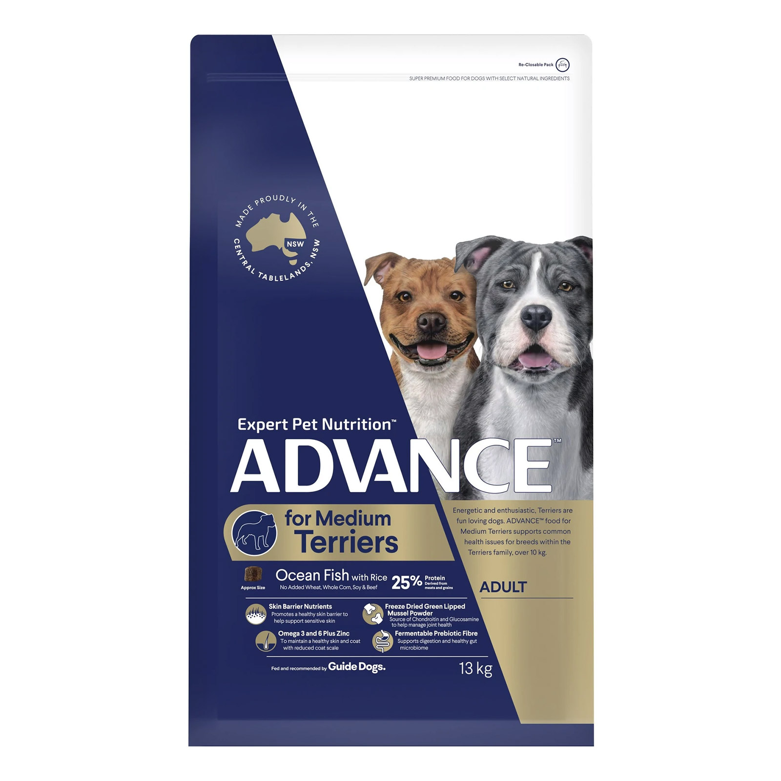 ADVANCE Dog Medium Terriers - Ocean Fish With Rice for Food
