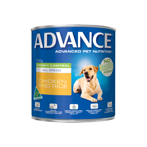 Advance Adult Dog Weight Control All Breed with Chicken & Rice Cans for Food