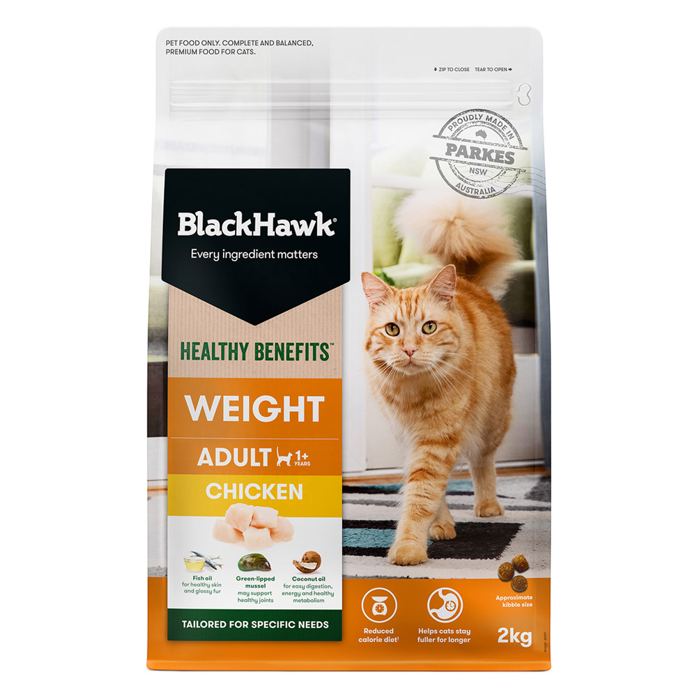 Black Hawk Healthy Benefits Weight Adult 1+ Chicken Dry Cat Food for Food