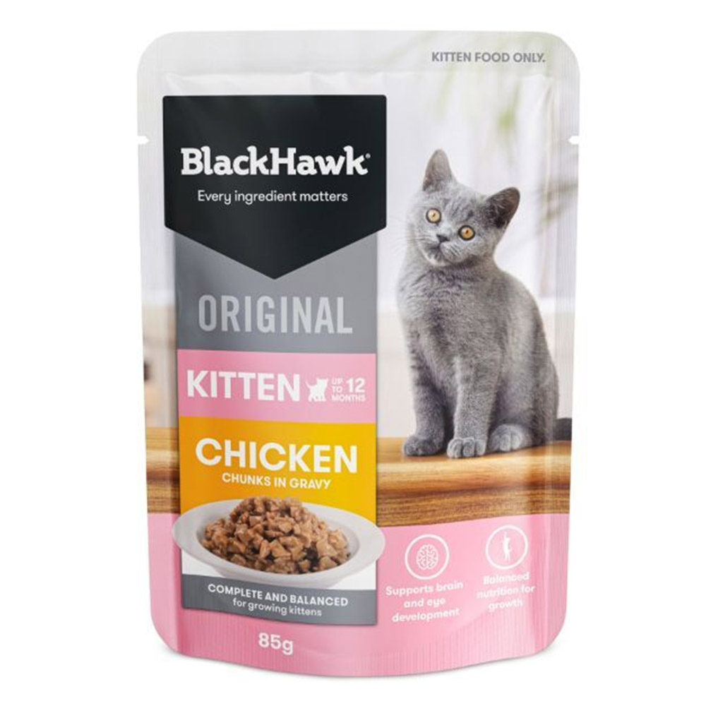 Black Hawk Original Kitten Chicken Chunks in Gravy Dry Cat Food for Food