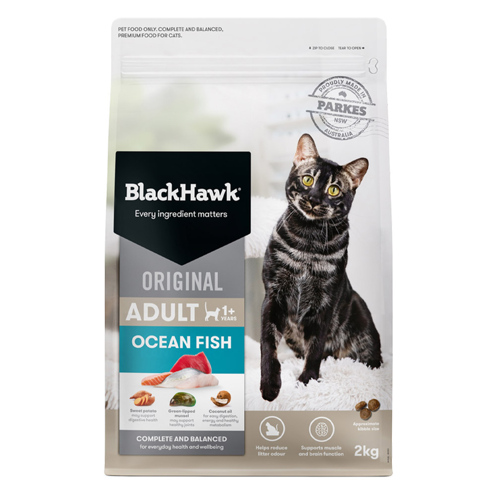 Black Hawk Original Adult 1+ Ocean Fish Dry Cat Food