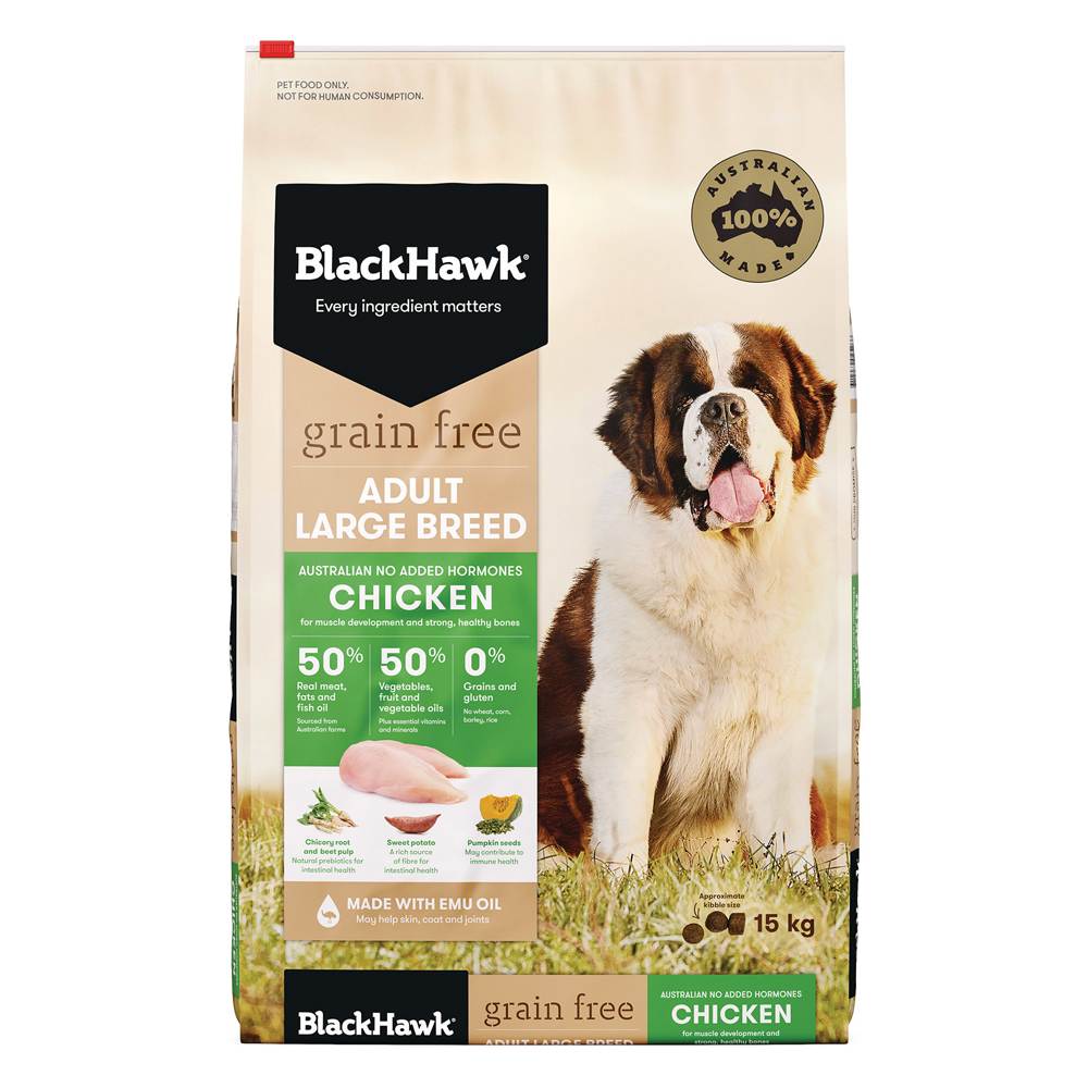 Black Hawk Grain Free Adult Large Breed Chicken Dry Dog Food for Food