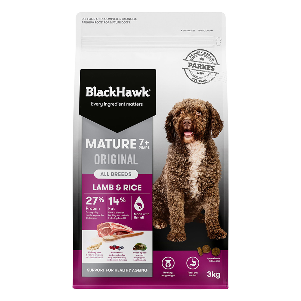 Black Hawk Original Mature 7+ Lamb & Rice Dry Dog Food for Food