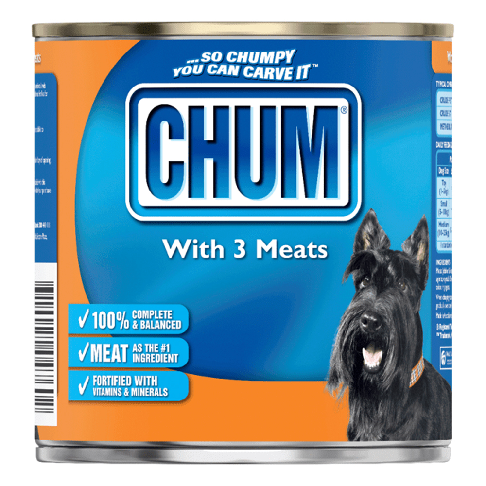 Chum Dog Wet Canned Food (3 Meats) for Food