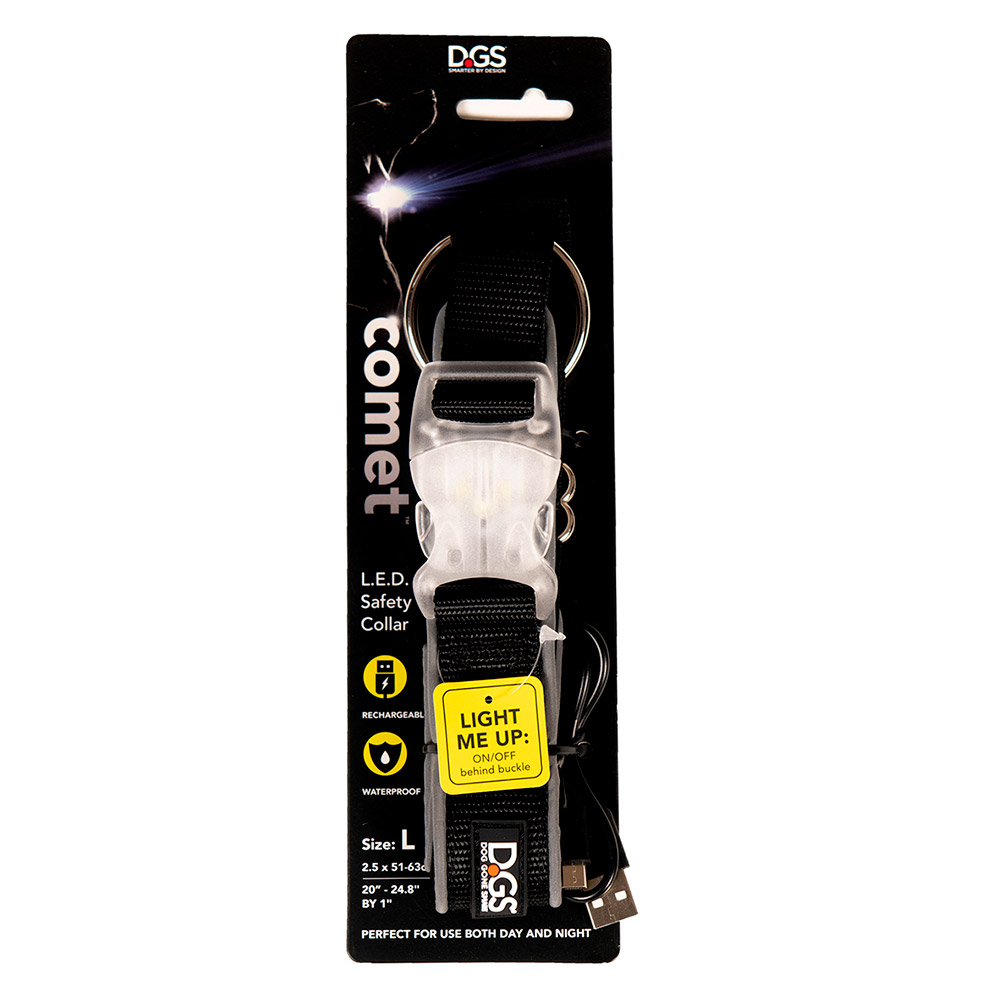 DGS Comet LED Safety Collar (Black) for Dogs