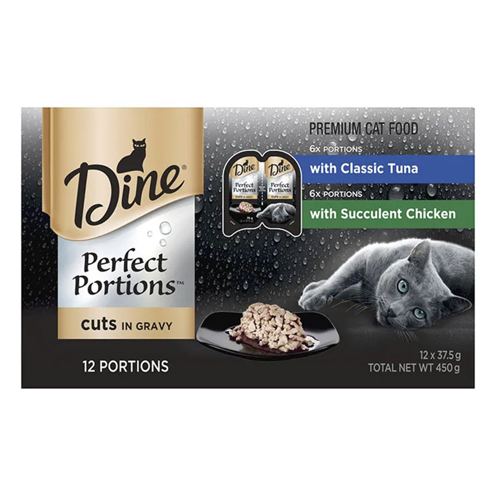 Dine Perfect Portions Cuts in Gravy Adult Cat Wet Food (Chicken and Tuna) for Food