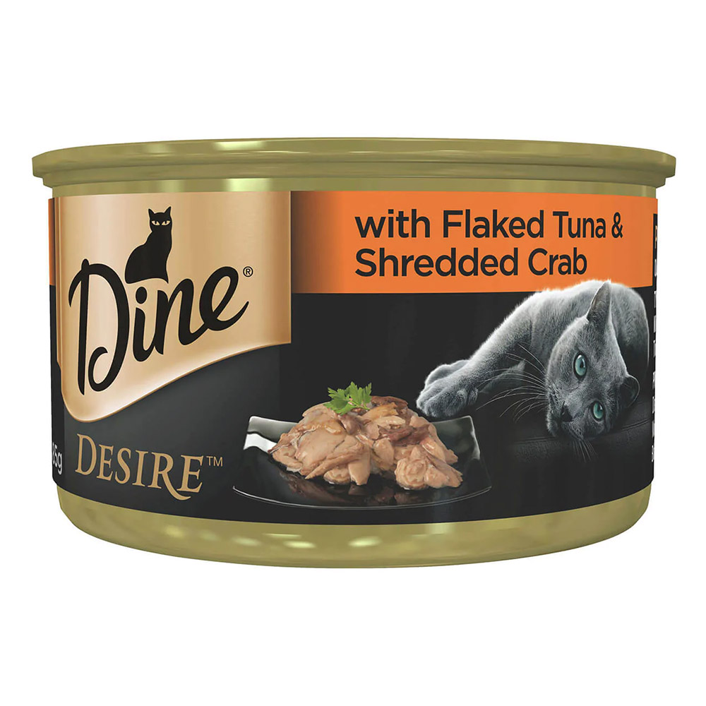 Dine Desire Adult Cat Wet Canned Food (Flaked Tuna and Shredded Crab) for Food