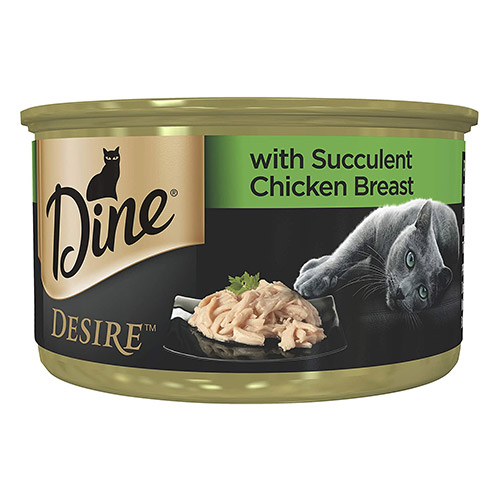 DINE DESIRE Wet Cat Food with Succulent Chicken Breast 85g for Food