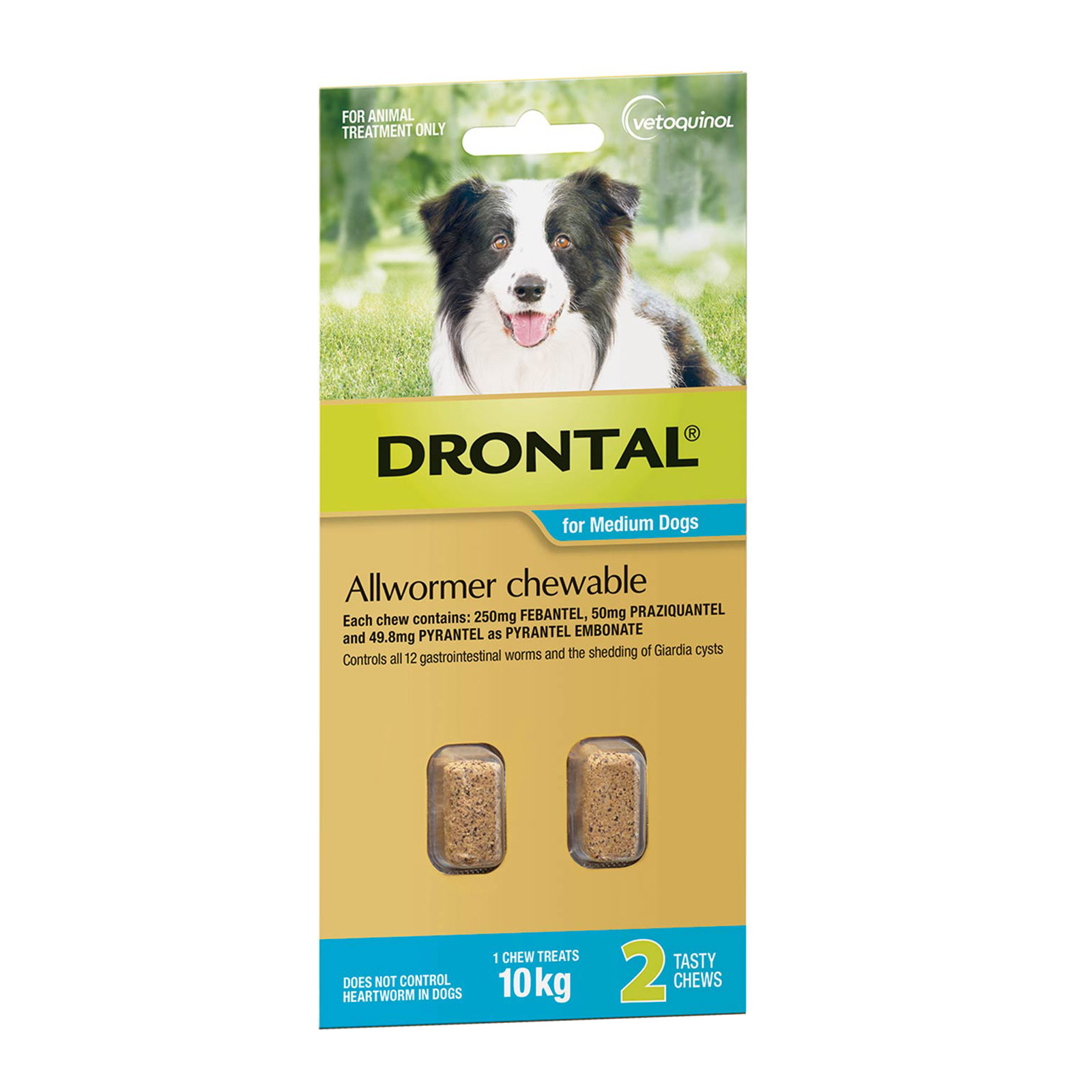 Drontal Wormers - Dogs Wormers Chewable For Dogs Up To 10Kg (Aqua)