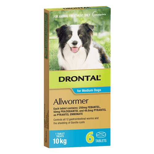 Drontal Wormers - Dogs Wormers Tabs For Dogs 10Kg (Aqua)