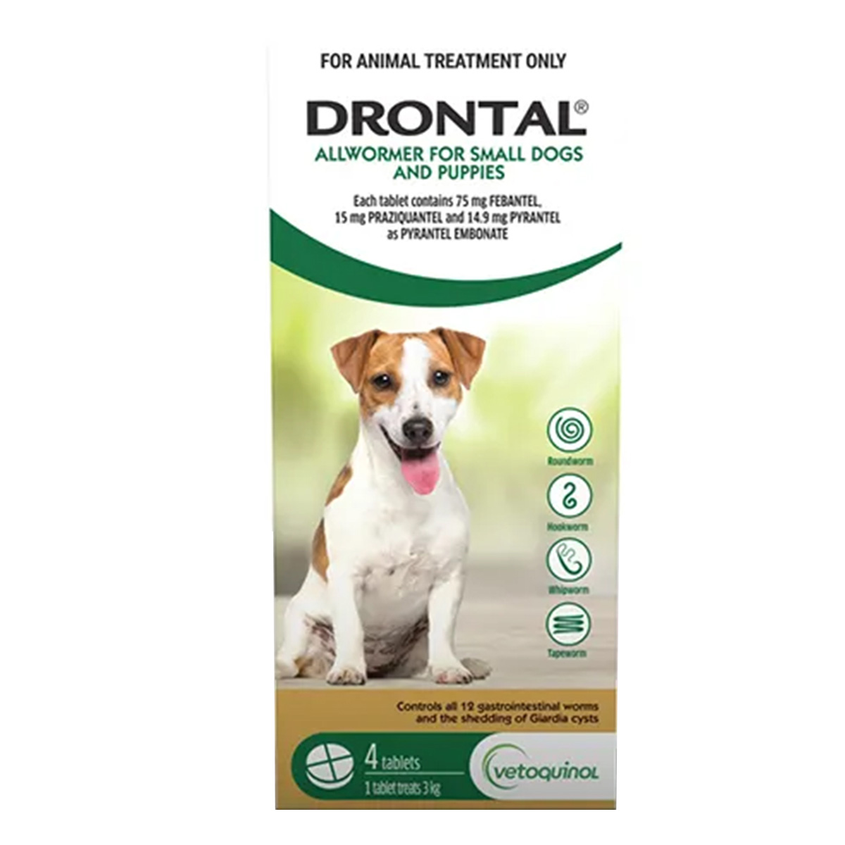 Drontal Wormers - Dogs Wormers Tabs For Dogs 3Kg (Green)