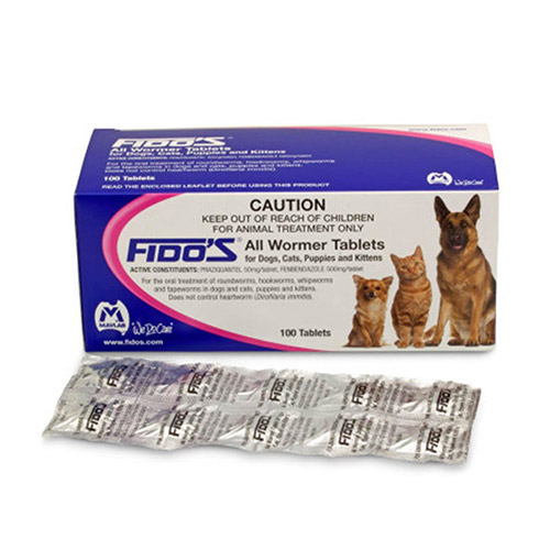 Fidos All wormer Tablets for Dogs & Cats 2.5 - 10 Kgs