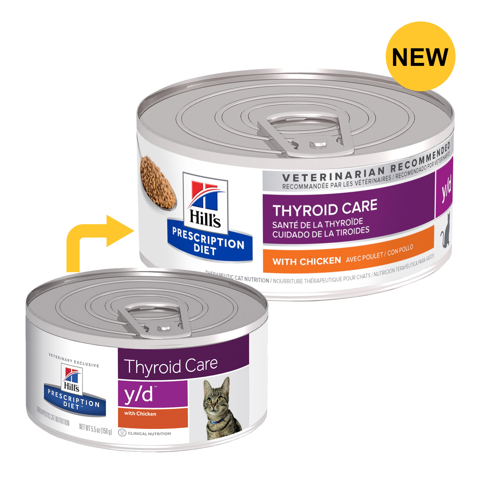 Hill's Prescription Diet Feline y/d Thyroid Care Chicken Cans for Food
