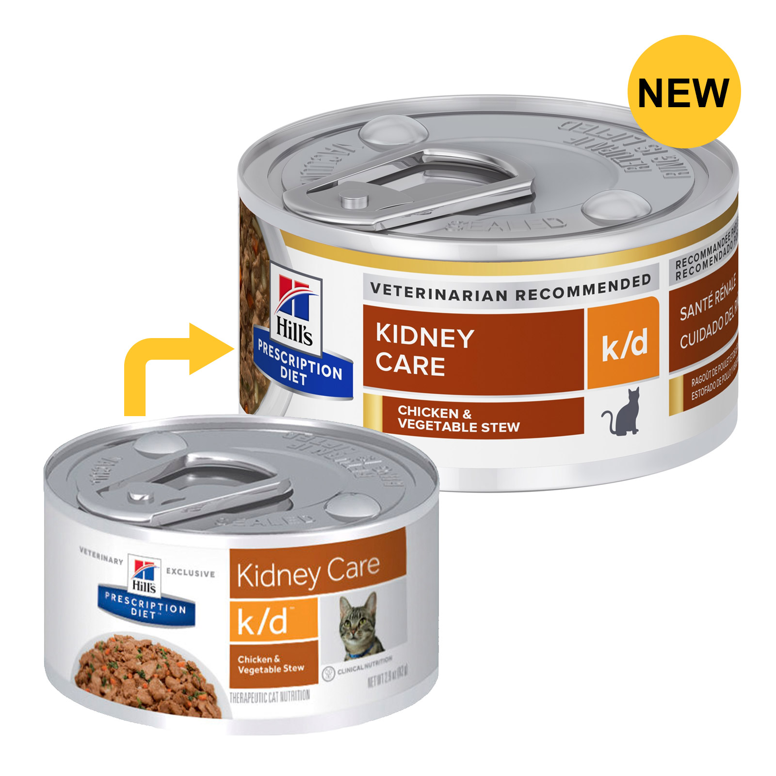 Hill’s Prescription Diet k/d Feline Kidney Care with Chicken & Vegetable Stew Cans for Food