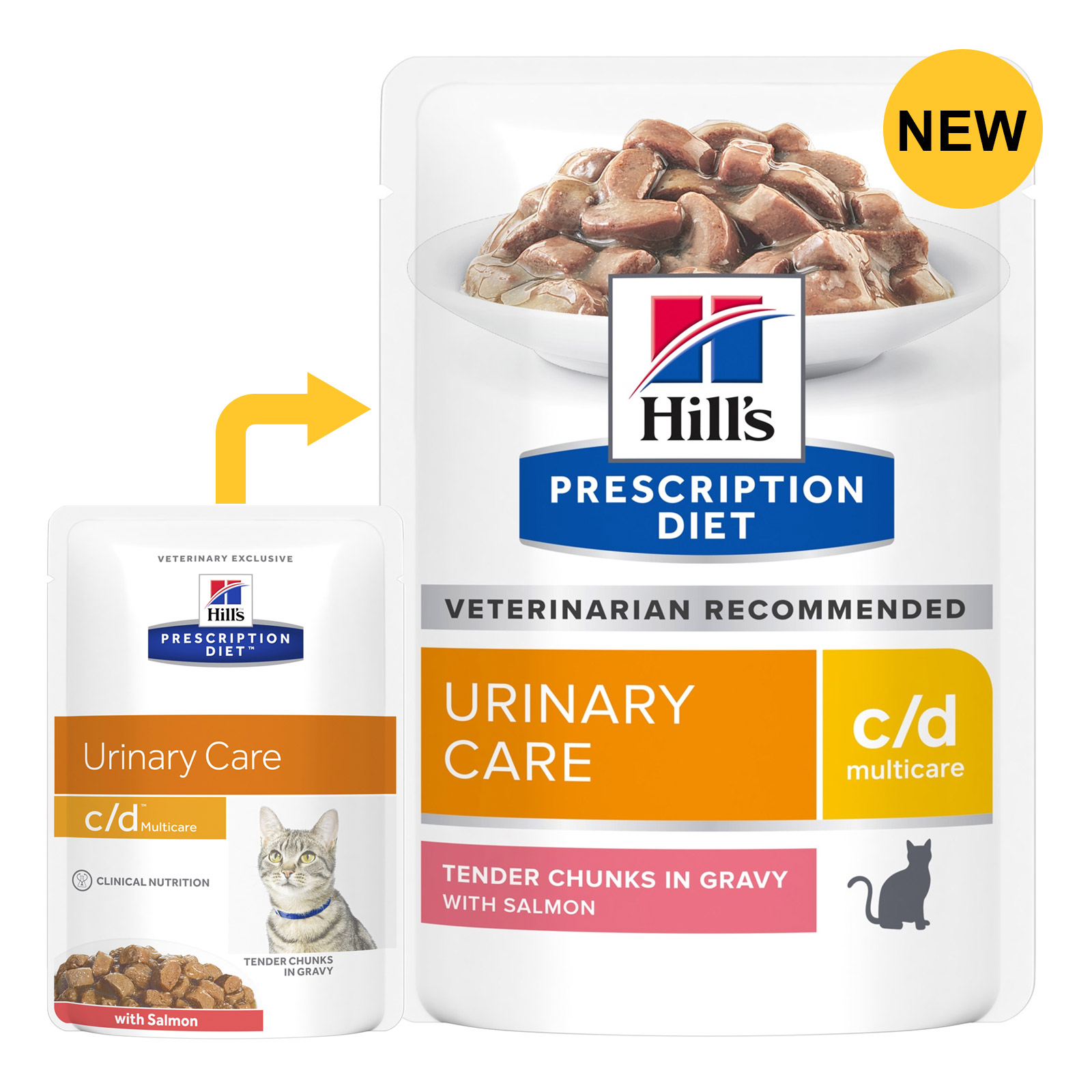 Hill's Prescription Diet c/d Multicare with Salmon Cat Wet Pouch for Food