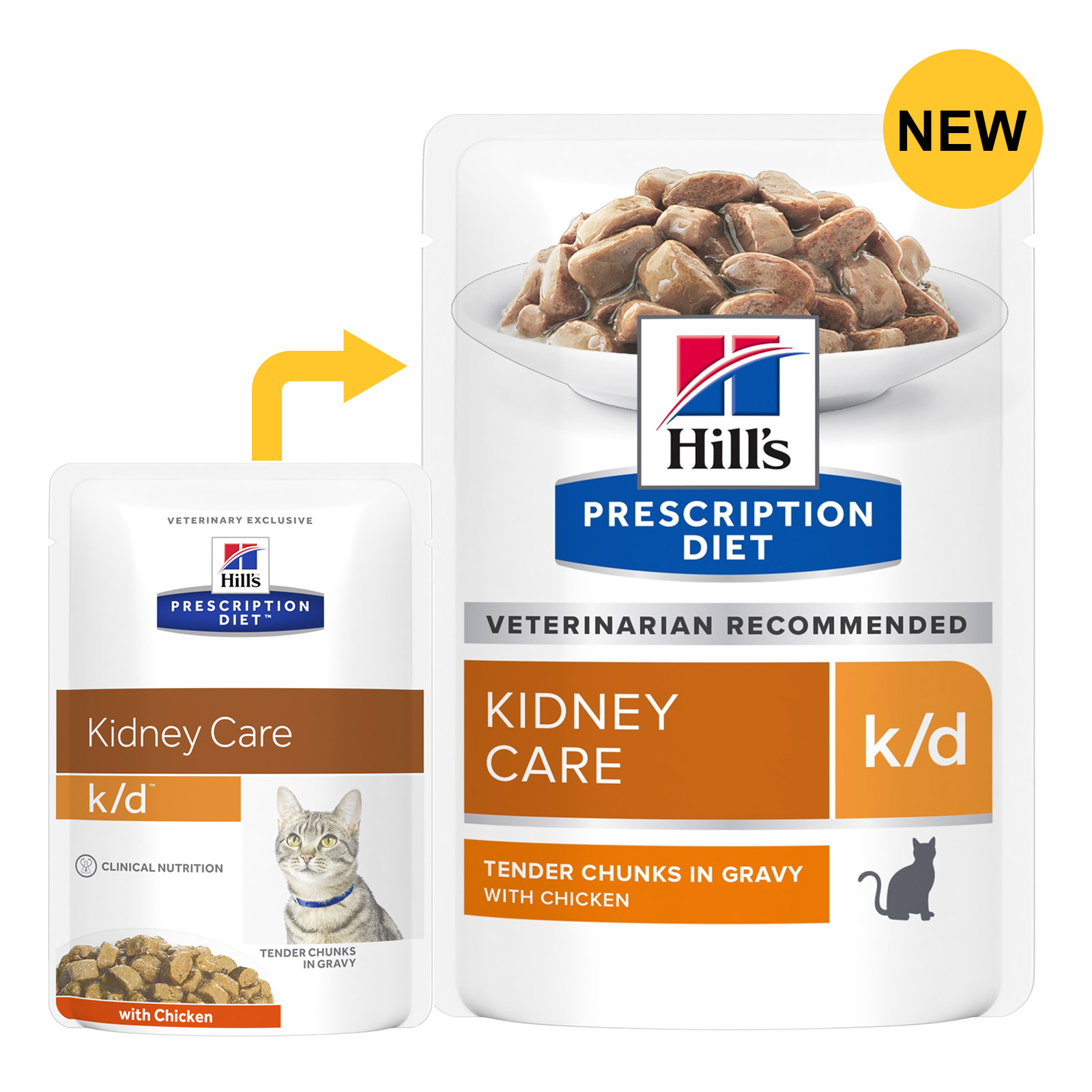 Hill's Prescription Diet k/d Kidney Care with Chicken Cat Wet Pouch for Food