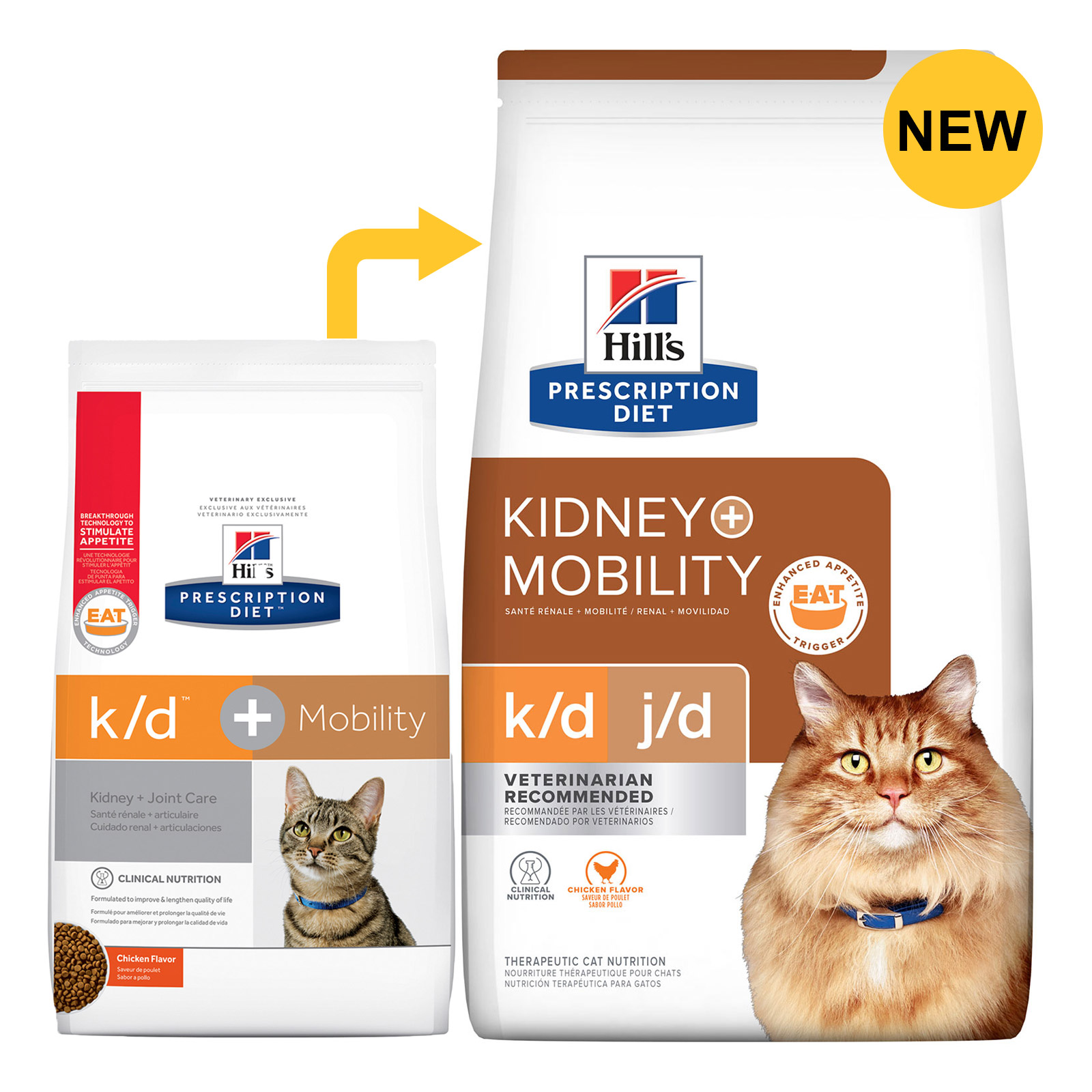 Hill's Prescription Diet k/d + Mobility Chicken Dry Cat Food for Food