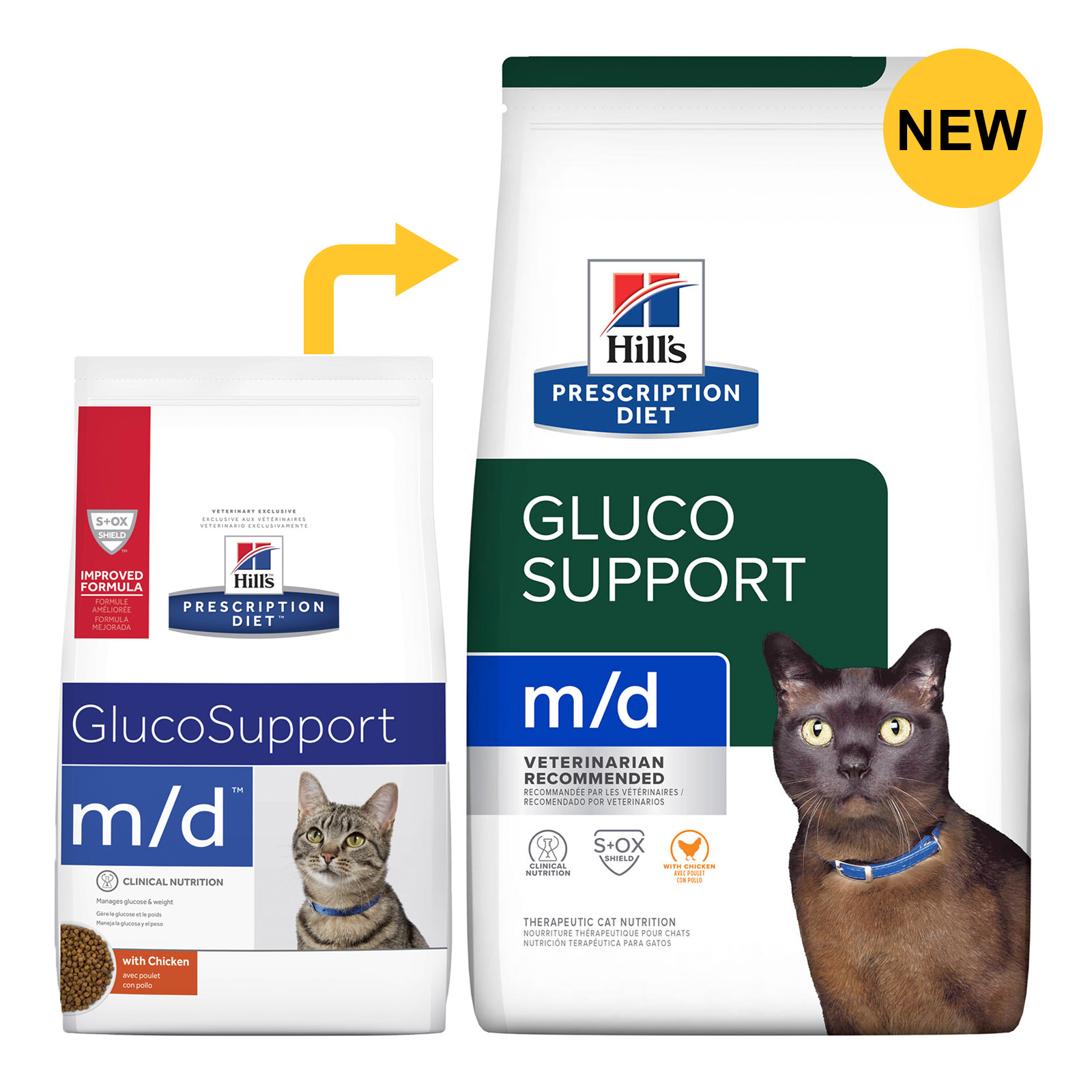 Hill's Prescription Diet m/d Feline Glucose/Weight Management with Chicken Dry for Food