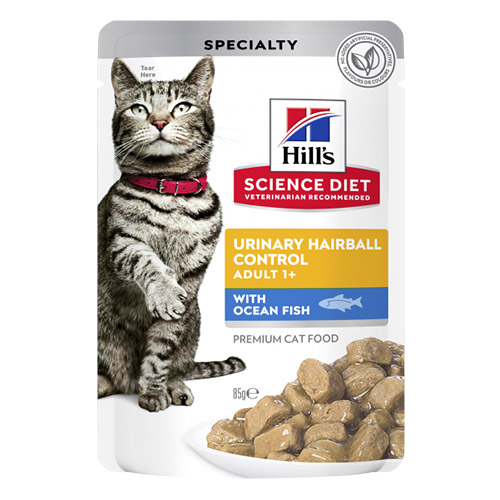 Hill's Science Diet Adult Urinary Hairball Control Ocean Fish Cat Wet Pouch 85 Gms * 12 Pouch