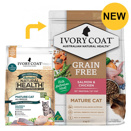 Ivory Coat Cat Mature Grain Free Salmon and Chicken for Food