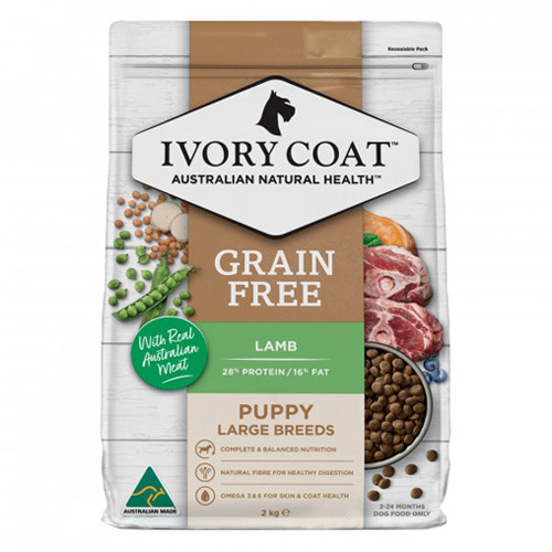 Ivory Coat Dog Puppy Grain Free Large Breed Lamb with Coconut Oil