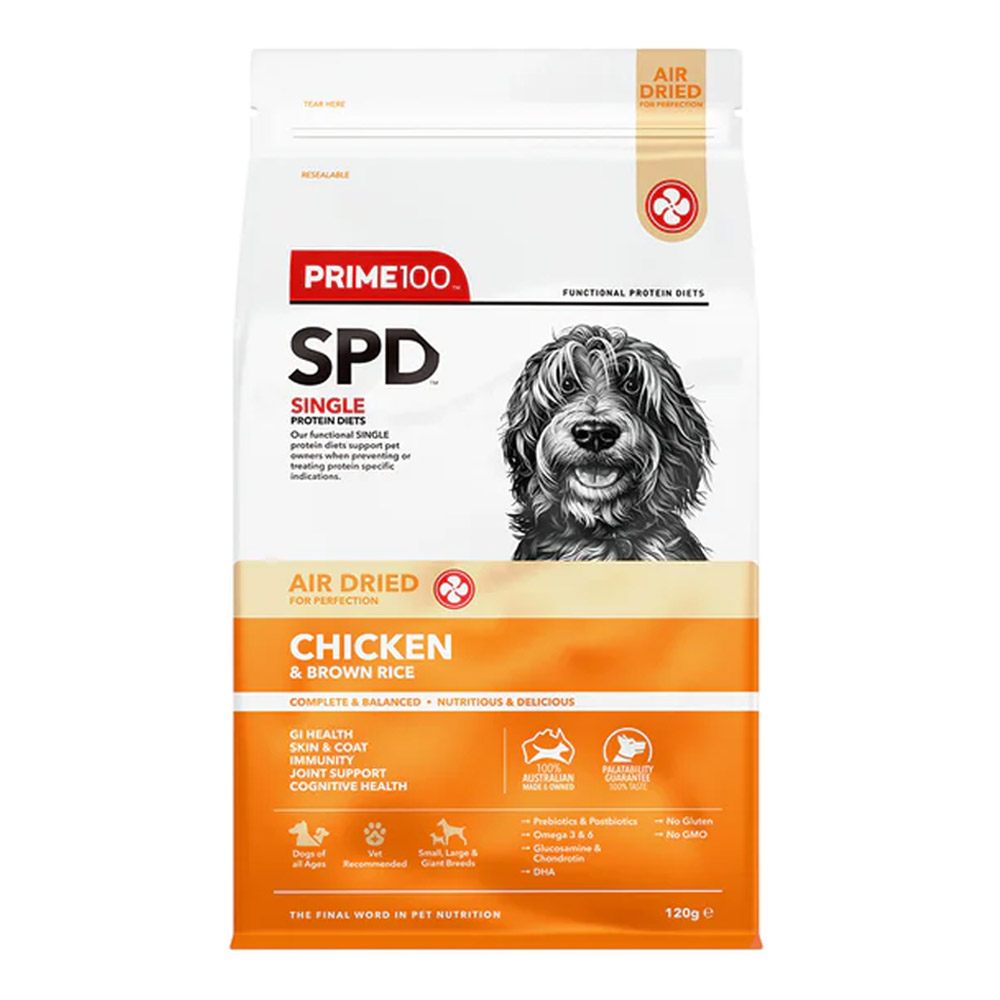 Prime100 SPD Single Protein Diets Air Dried Chicken & Brown Rice All Life Stages Dry Food for Food