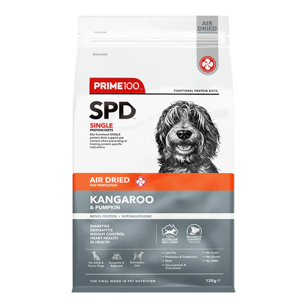 Prime100 SPD Single Protein Diets Air Dried Kangaroo & Pumpkin All Life Stages dry Food for Food