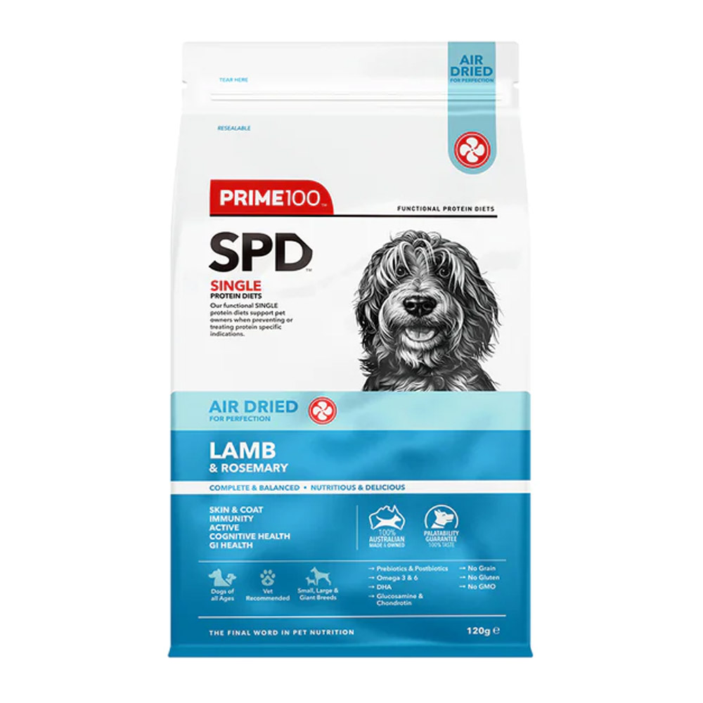 Prime100 SPD Single Protein Diets Air Dried Lamb & Rosemary All Life Stages Dry Food for Food