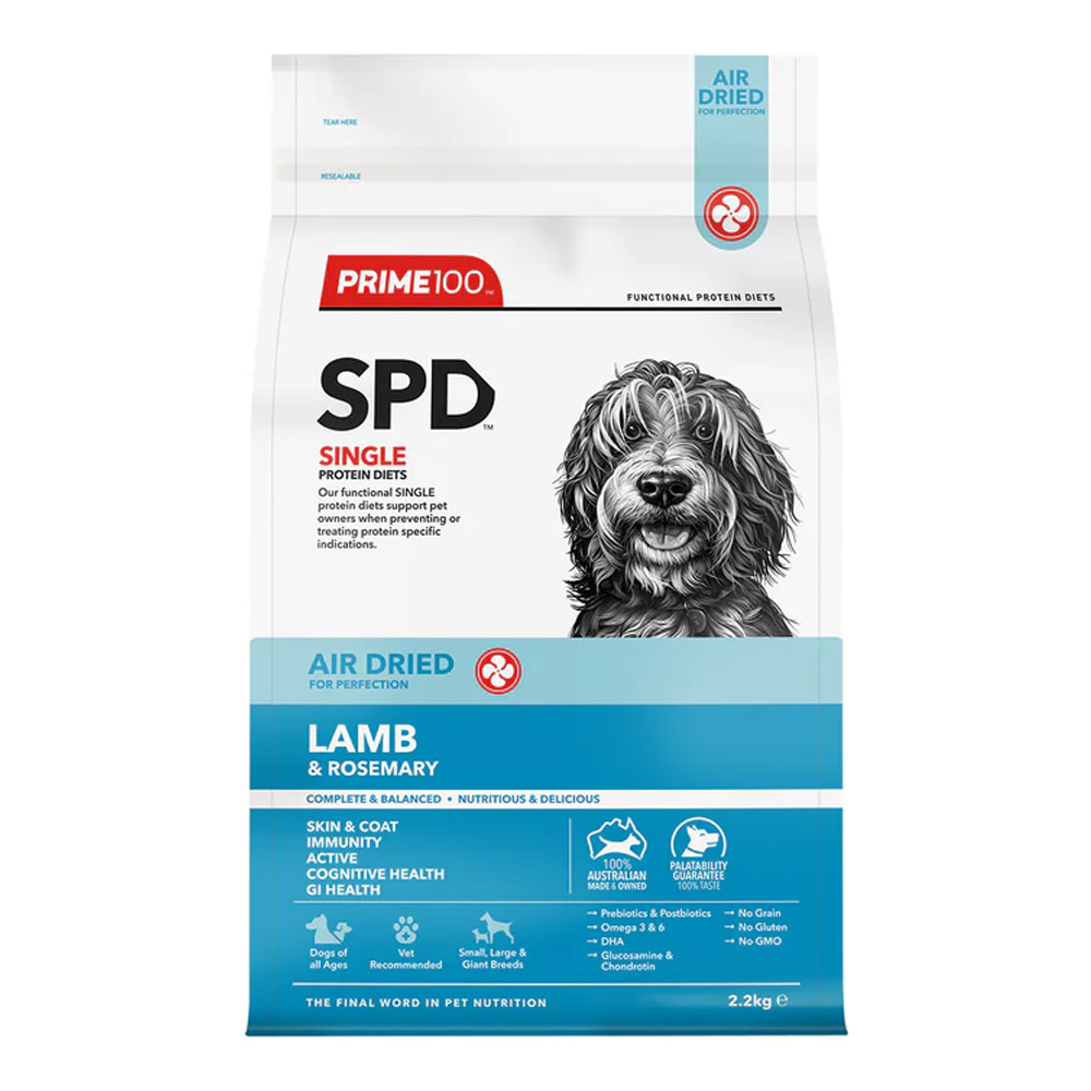 Prime100 SPD Single Protein Diets Air Dried Lamb & Rosemary All Life Stages Dry Food for Dogs