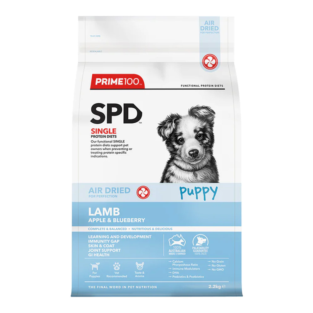 Prime100 SPD Single Protein Diets Air Dried Lamb, Apple & Blueberry Puppy Dry Food