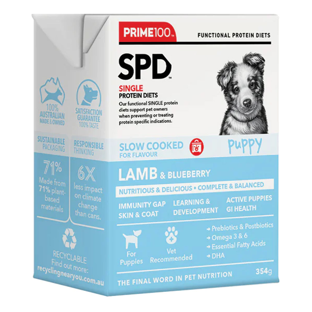 Prime100 SPD Single Protein Diets Slow Cooked Lamb & Blueberry Puppy Dry Food