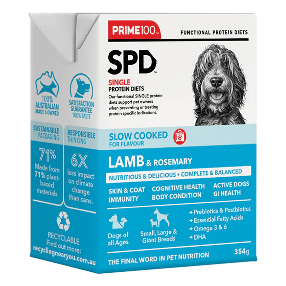 Prime100 SPD Single Protein Diets Slow Cooked Lamb & Rosemary Wet Food for Dogs