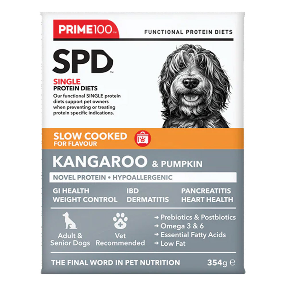 Prime100 SPD Single Protein Diets Slow Cooked Kangaroo & Pumpkin Wet Food for Food