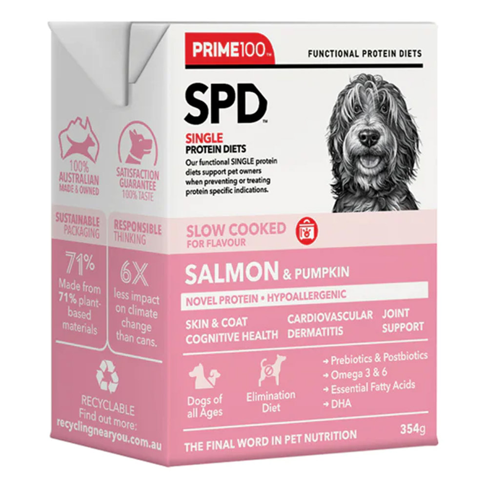 Prime100 SPD Single Protein Diets Slow Cooked Salmon & Pumpkin Wet Food for Food