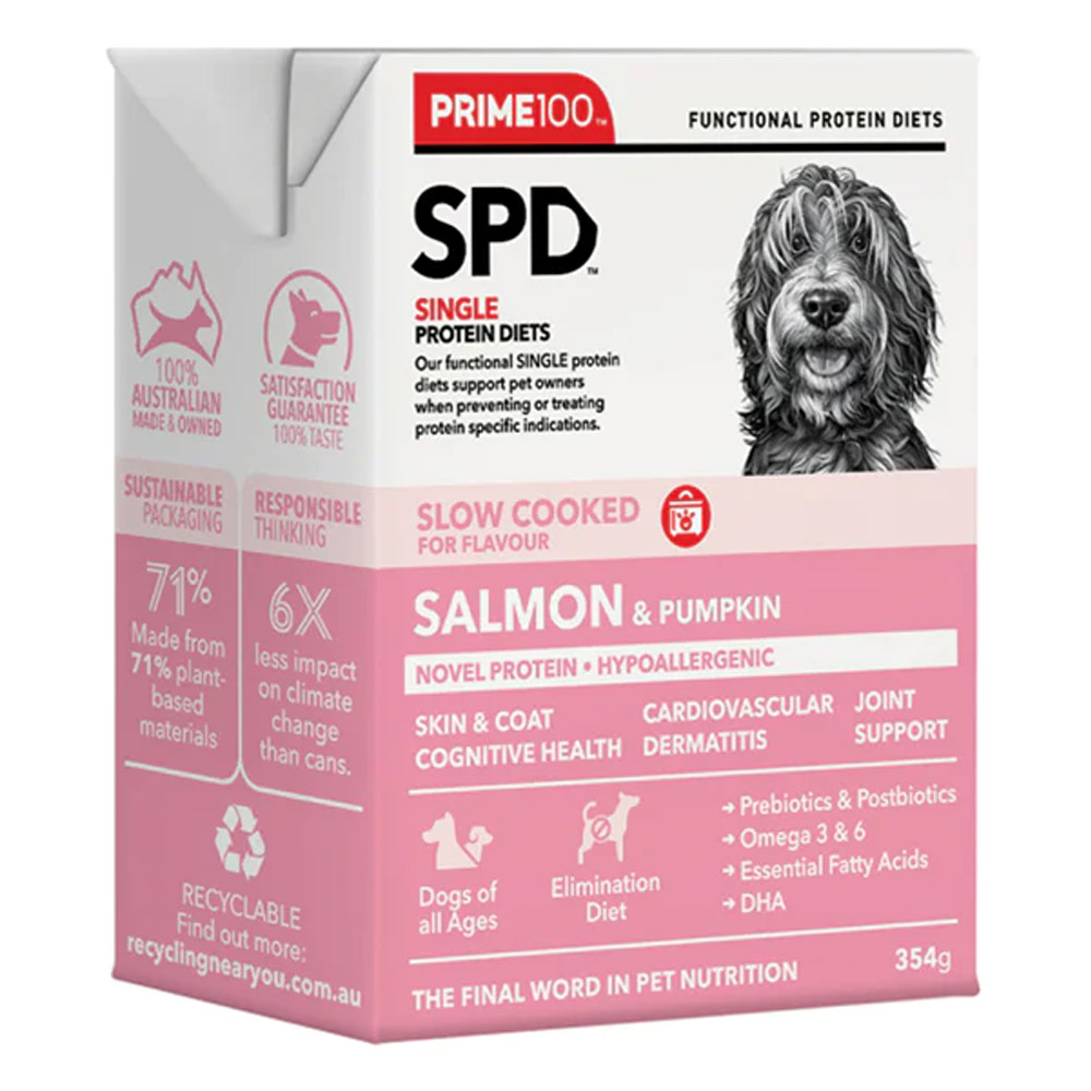 Prime100 SPD Single Protein Diets Slow Cooked Salmon & Pumpkin Wet Food for Dogs