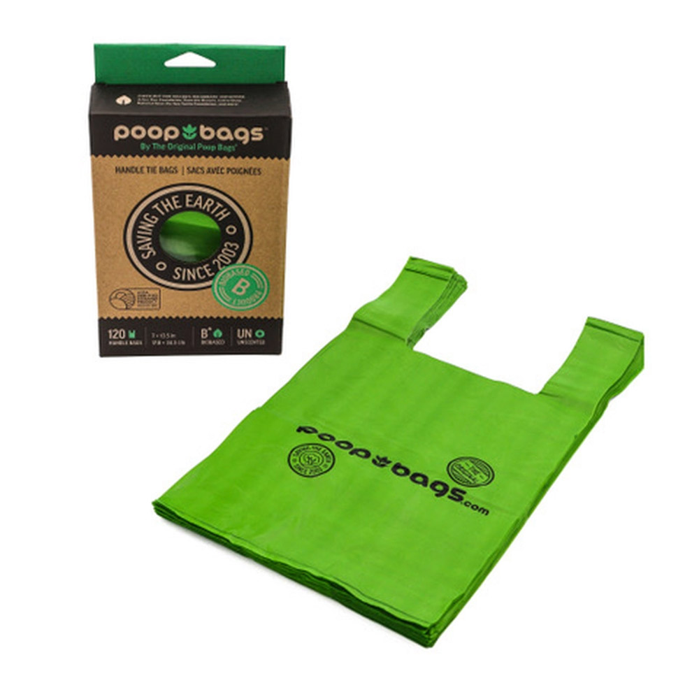Poop Bags Handle Tie 120 Count Recycled for Dogs