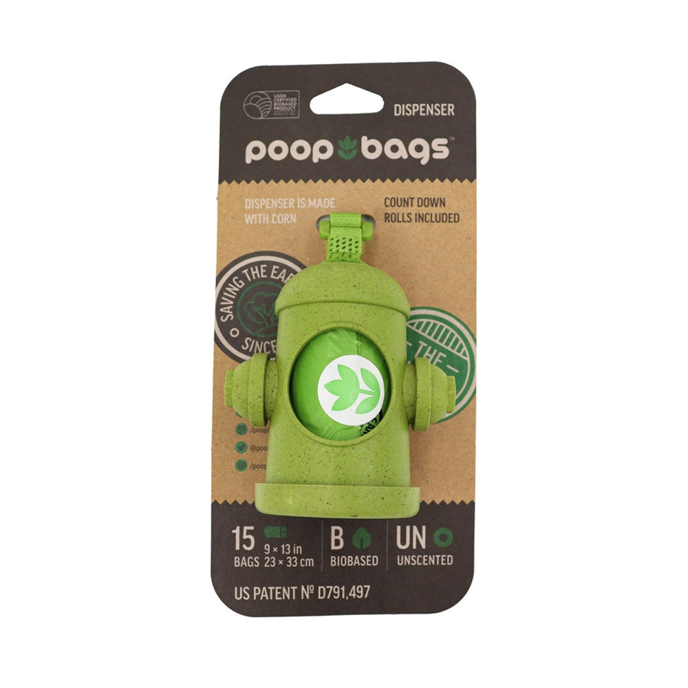 Poop Bags Biobased Hydrant Dispenser - 15 Bags for Dogs