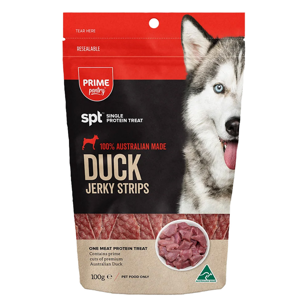 Prime Pantry SPT Single Protein Duck Jerky Strips Treats for Dogs