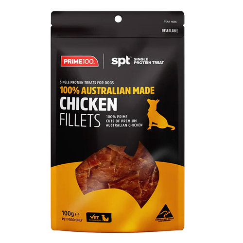 Prime100 SPT Single Protein Chicken Fillets Treats for Dogs