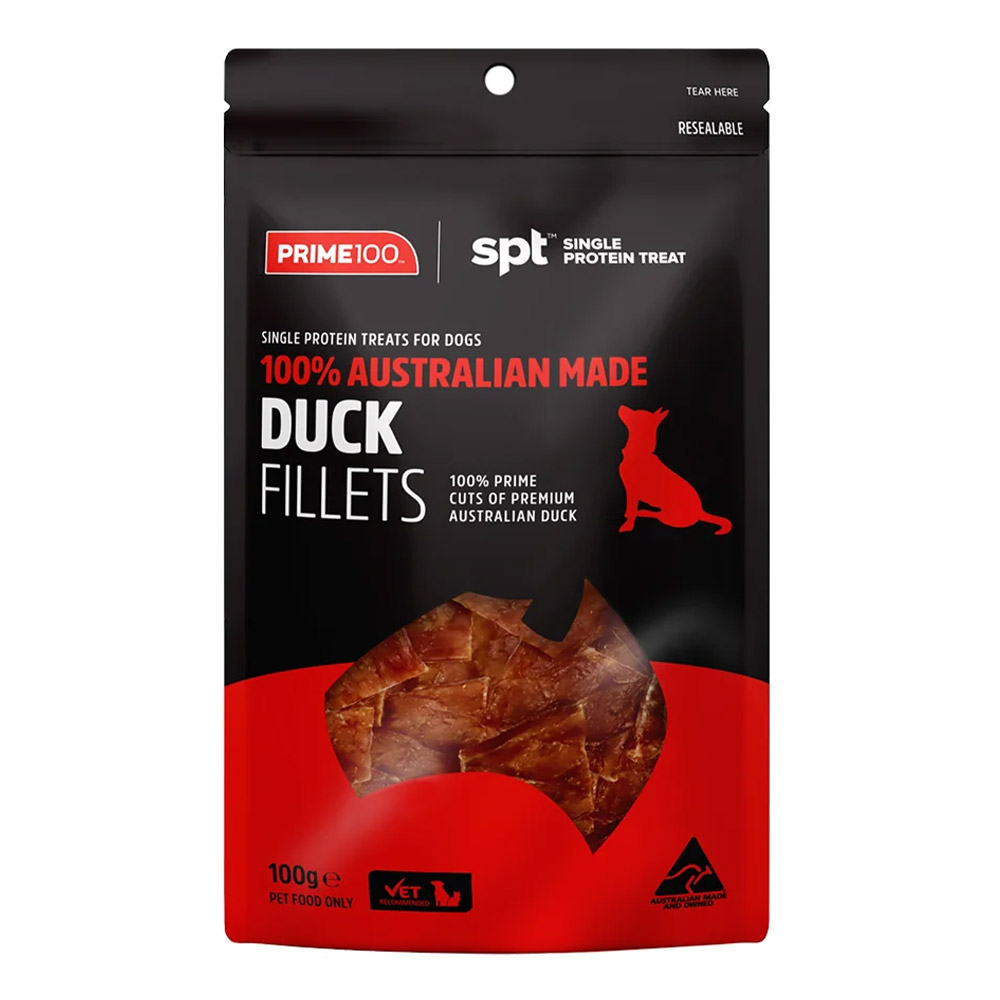 Prime100 SPT Single Protein Duck Fillets Treats for Dogs 100gm