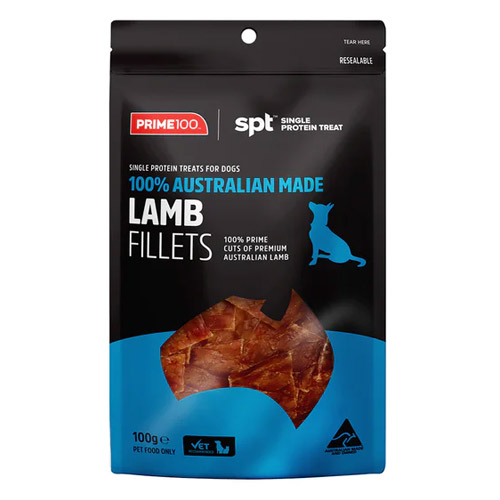 Prime100 SPT Single Protein Lamb Fillets Treats for Dogs
