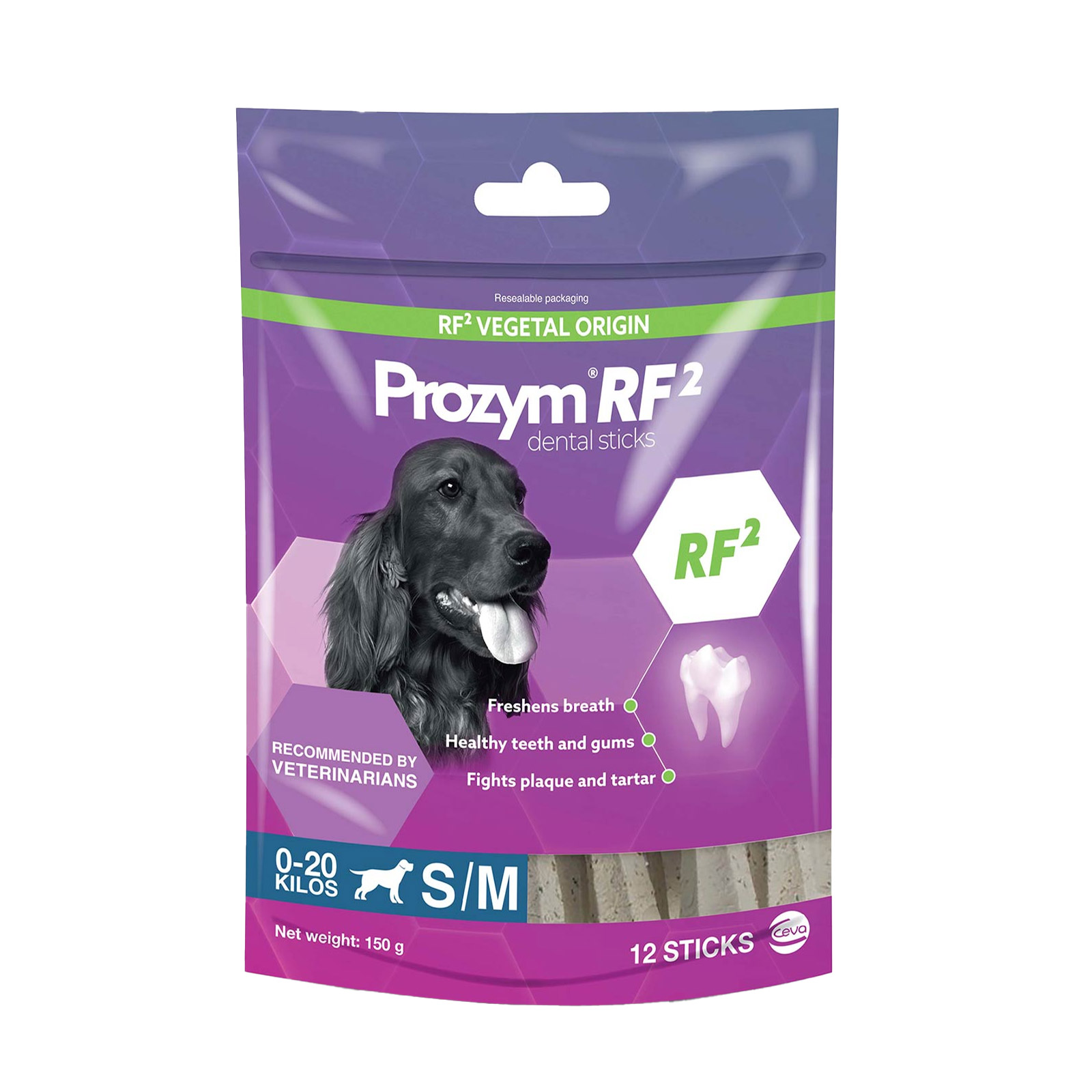 Prozym Rf2 Dental Sticks for Small & Medium Dogs 0-20 kg (12 Pieces)
